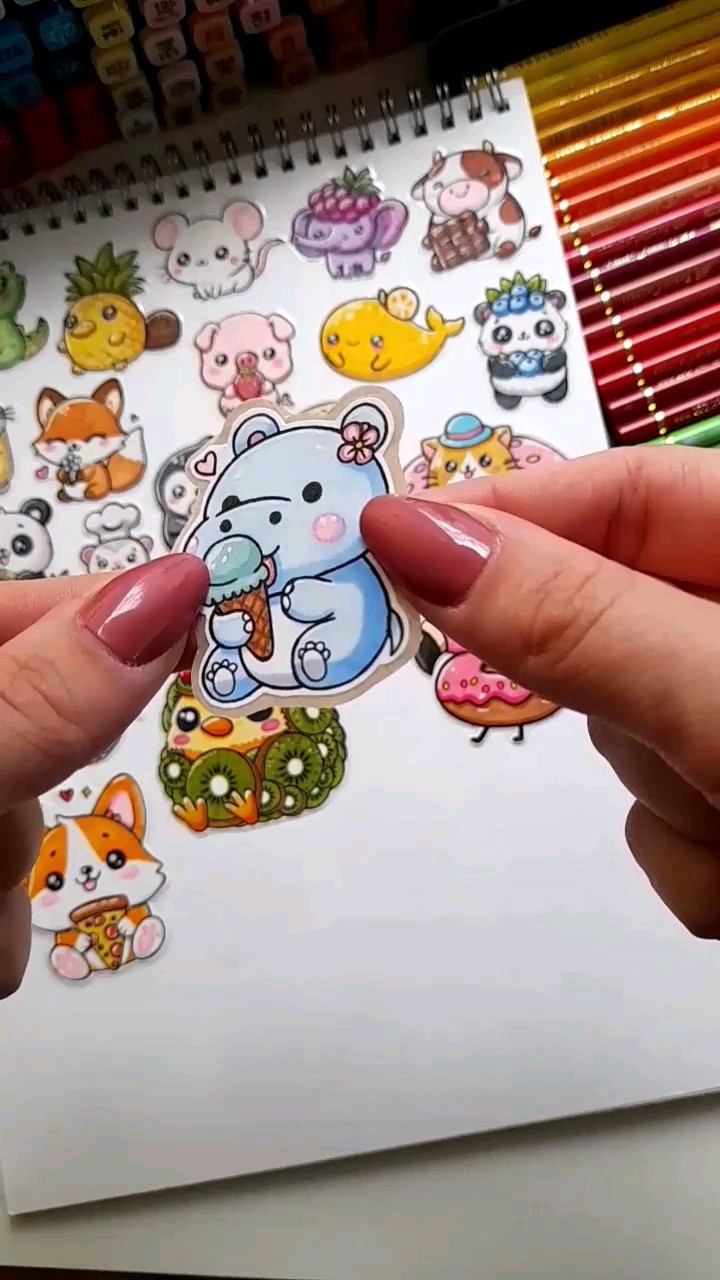 I tried to draw HIPPO + sticker collection✨️ | Delidream #shorts #howtomake – YouTube