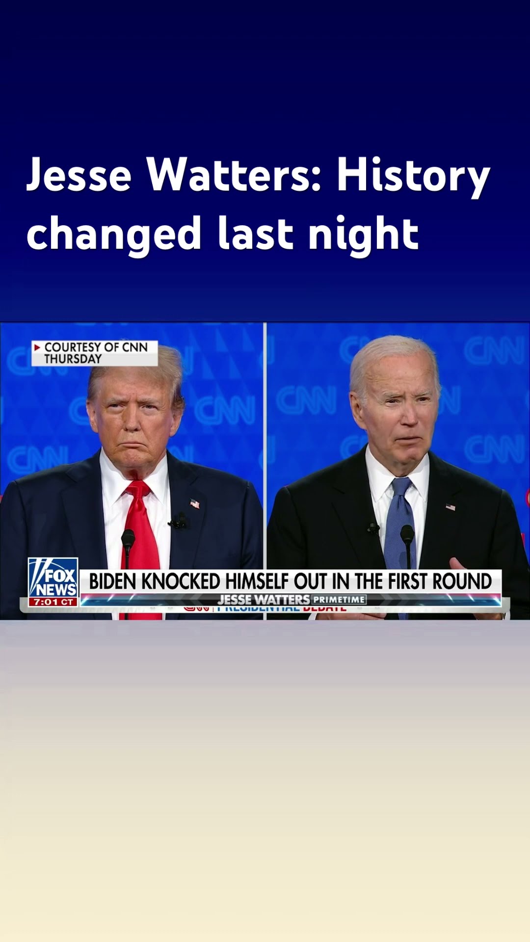 Jesse Watters: The CNN Presidential Debate was over 13 minutes in #shorts – YouTube