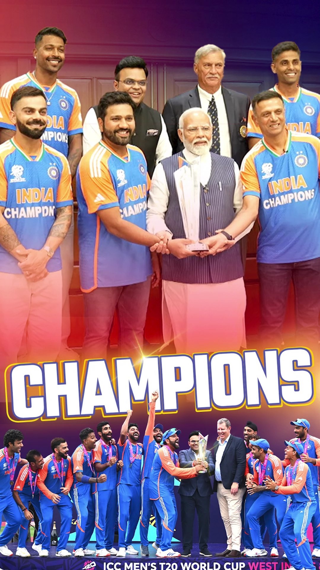 PM Modi meets T20 Cricket World Cup champions | Indian Cricket team | #shorts – YouTube