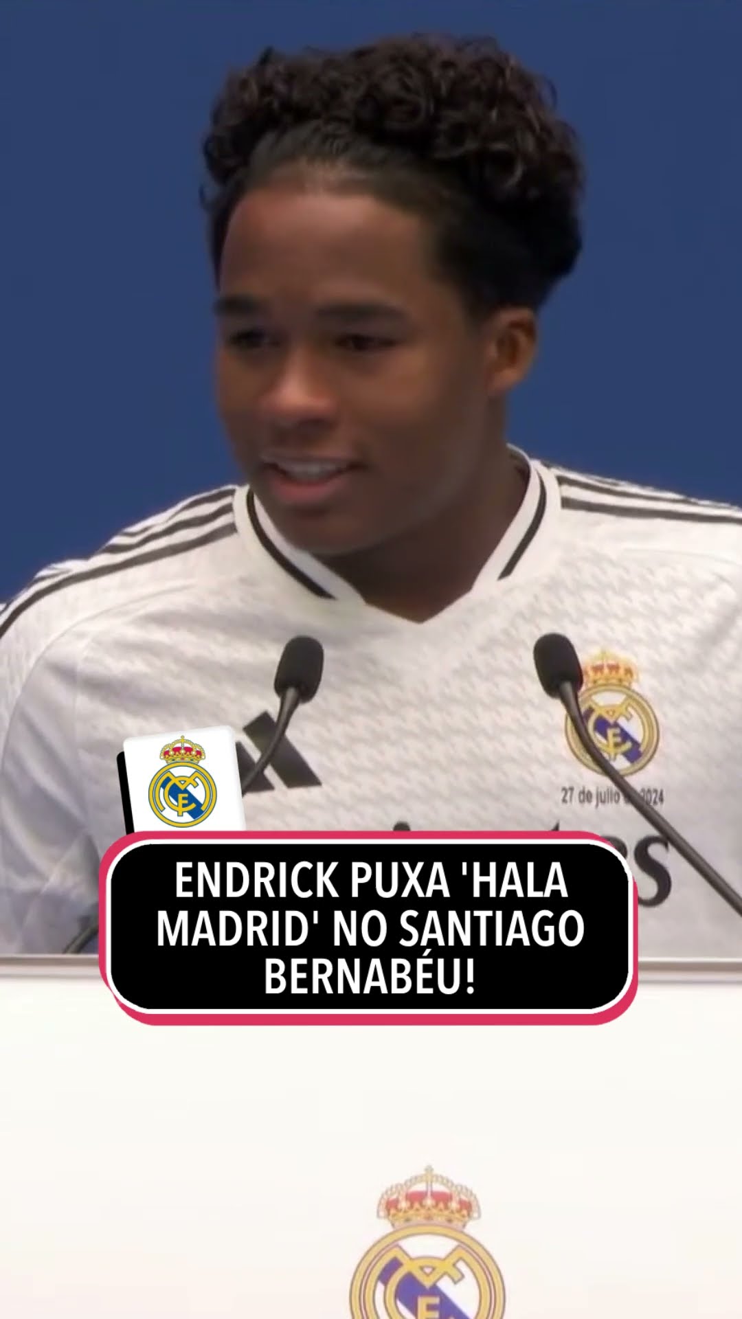 Endrick puxou o 'Hala, Madrid' em sua apresentação no Real 😍 #shorts – YouTube