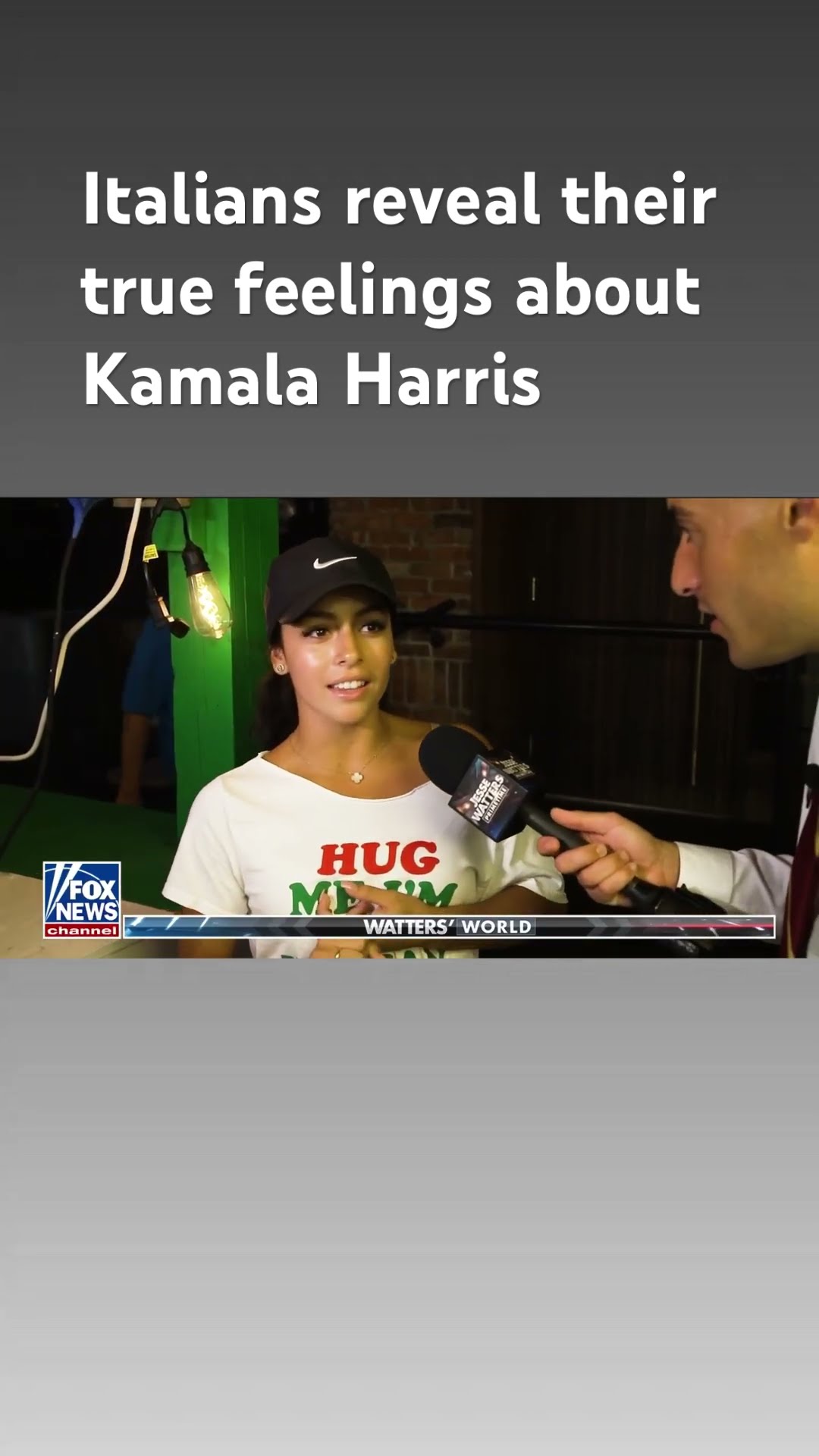 'Jesse Watters Primetime' asks Italians how they feel about Kamala Harris #shorts – YouTube
