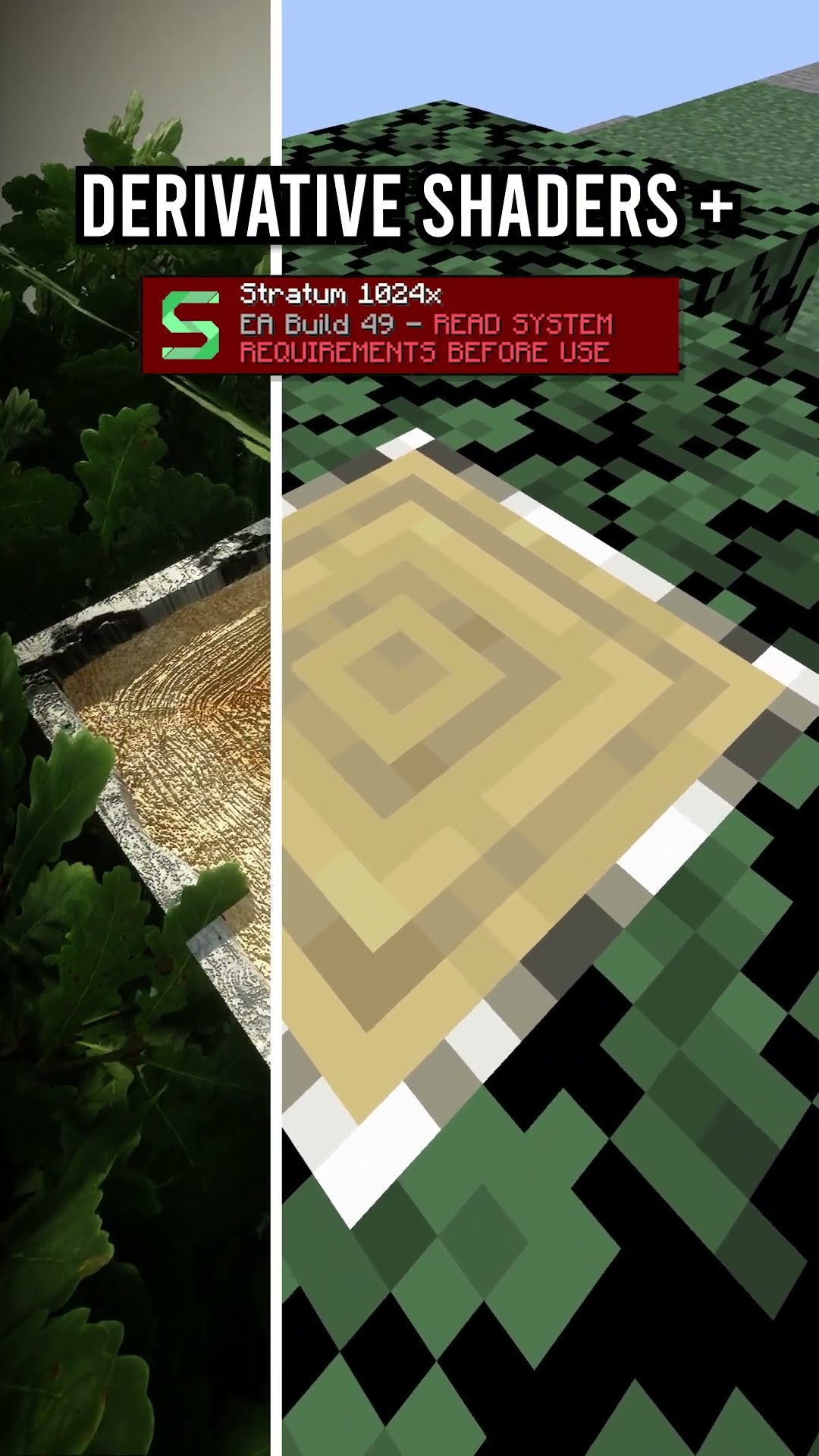 Minecraft Stratum 2048x PBR With Derivative Shaders 🔥 PT.6 #shorts – YouTube