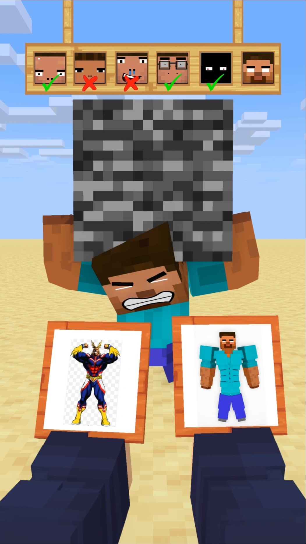 HELP Herobrine To Choose And Hold A Bedrock #friendship #shorts #trending #anime – YouTube