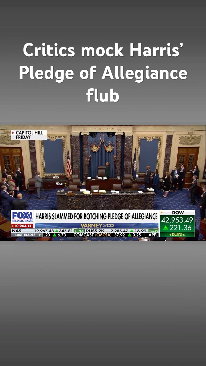 Harris blasted for botching Pledge of Allegiance in viral moment  #shorts – YouTube