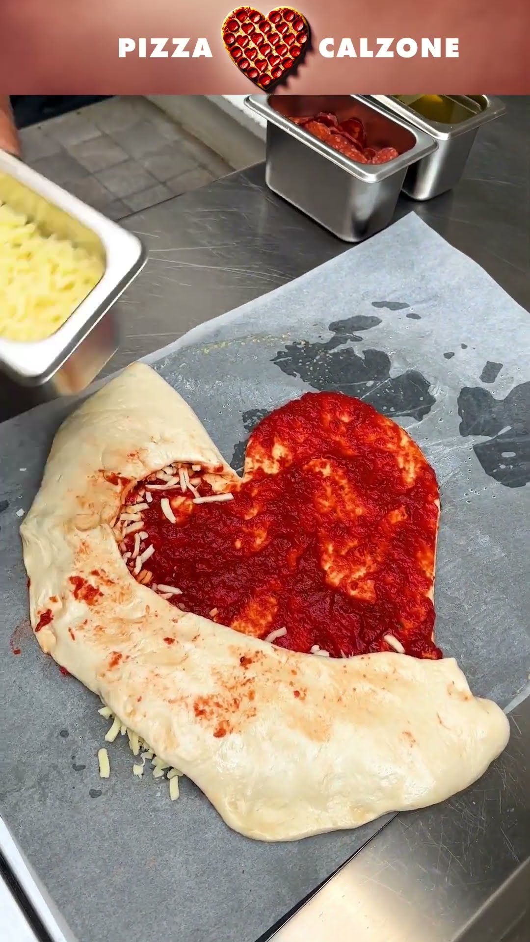 🍕❤️ Heartfelt Pizza Calzone #Shorts – YouTube