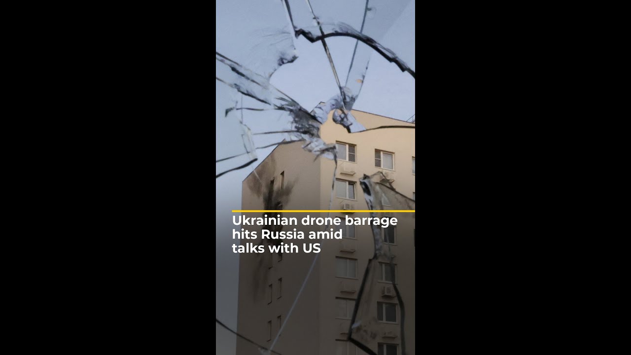 Ukrainian drone barrage hits Russia as peace talks begin | AJ #shorts – YouTube