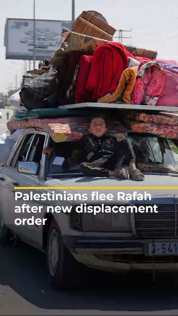 Palestinians flee Rafah after new displacement order | AJ #shorts – YouTube
