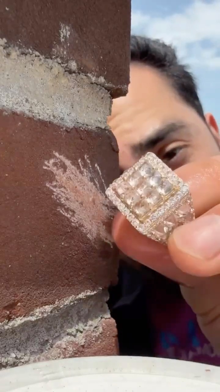 Can This Diamond Ring SCRATCH A Brick? #traxnyc #diamonds #shorts – YouTube