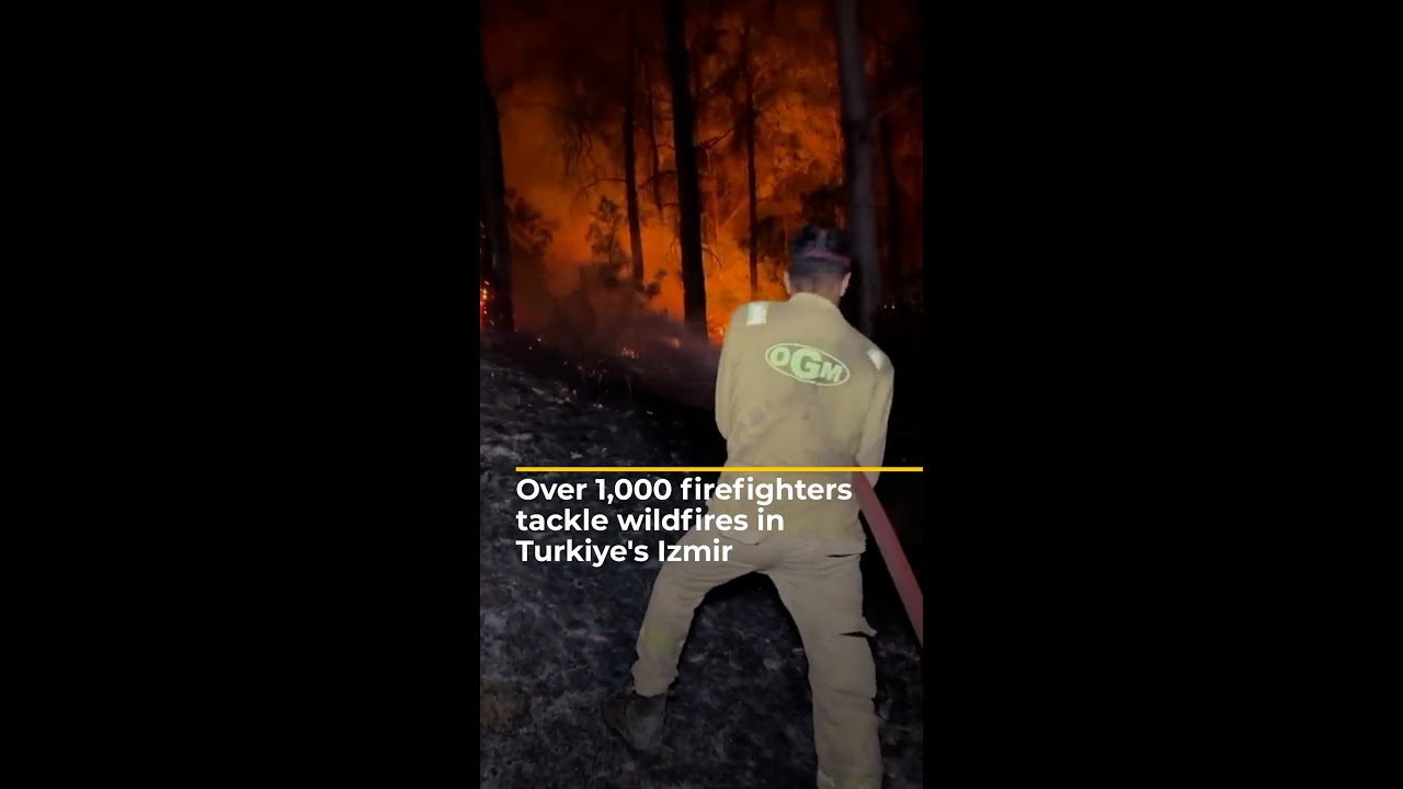 Over 1,000 firefighters tackle wildfires in Turkiye's Izmir | AJ #shorts – YouTube