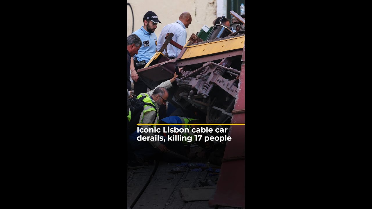 Iconic Lisbon cable car derails, killing 17 people | AJ #shorts – YouTube