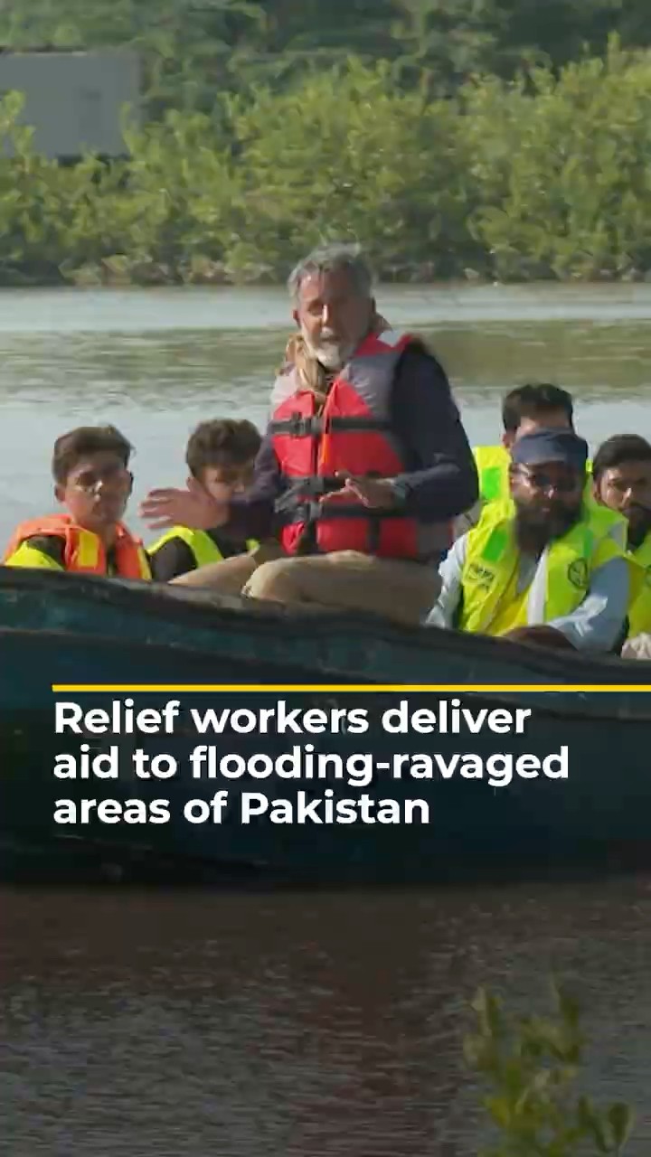 Aid group delivers food, medicine to flooding victims in Pakistan | AJ #shorts – YouTube