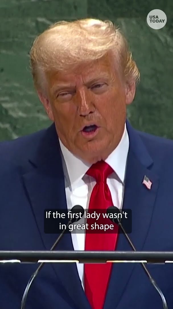 Donald Trump, first lady get stuck on escalator at the UN #Shorts – YouTube