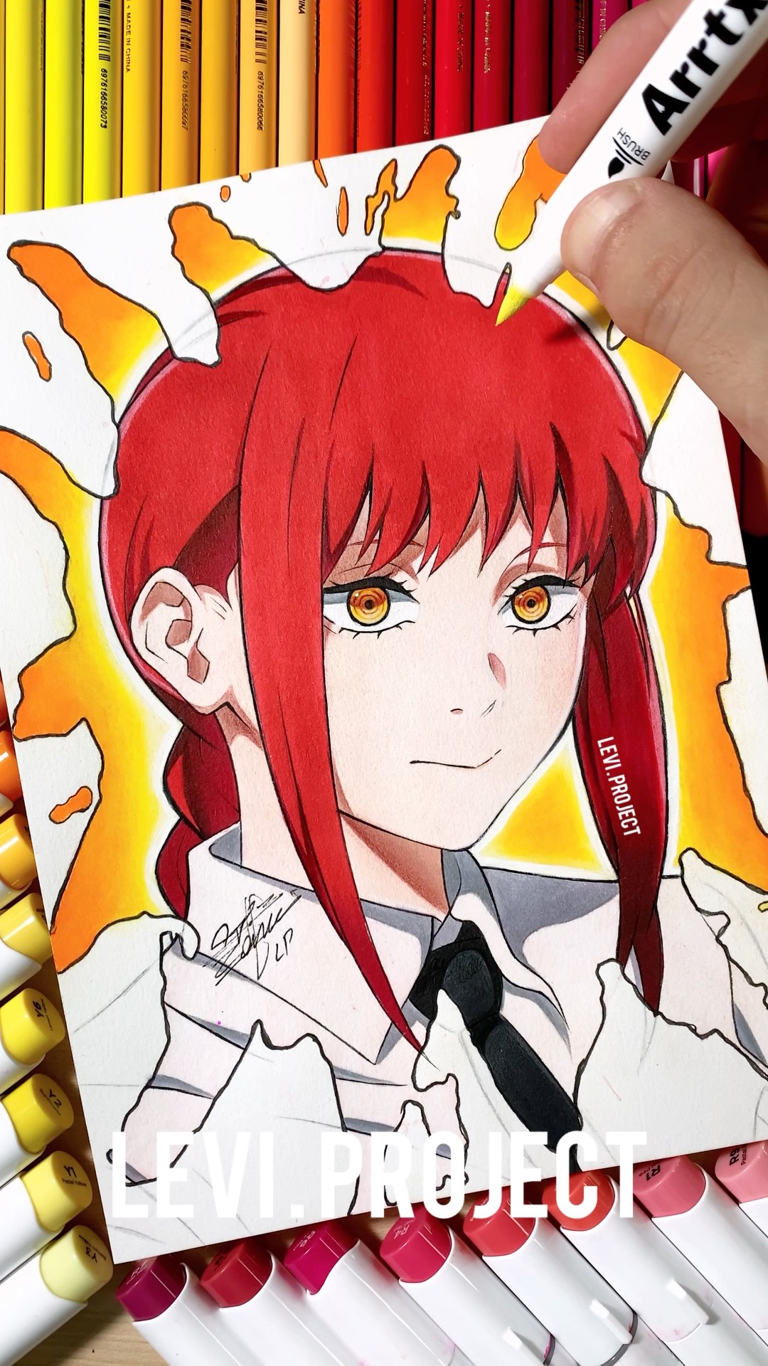 Drawing Makima❤️✨/Stained Art🎨|| Chainsaw Man #drawinganime #shorts #chainsawman #makima – YouTube