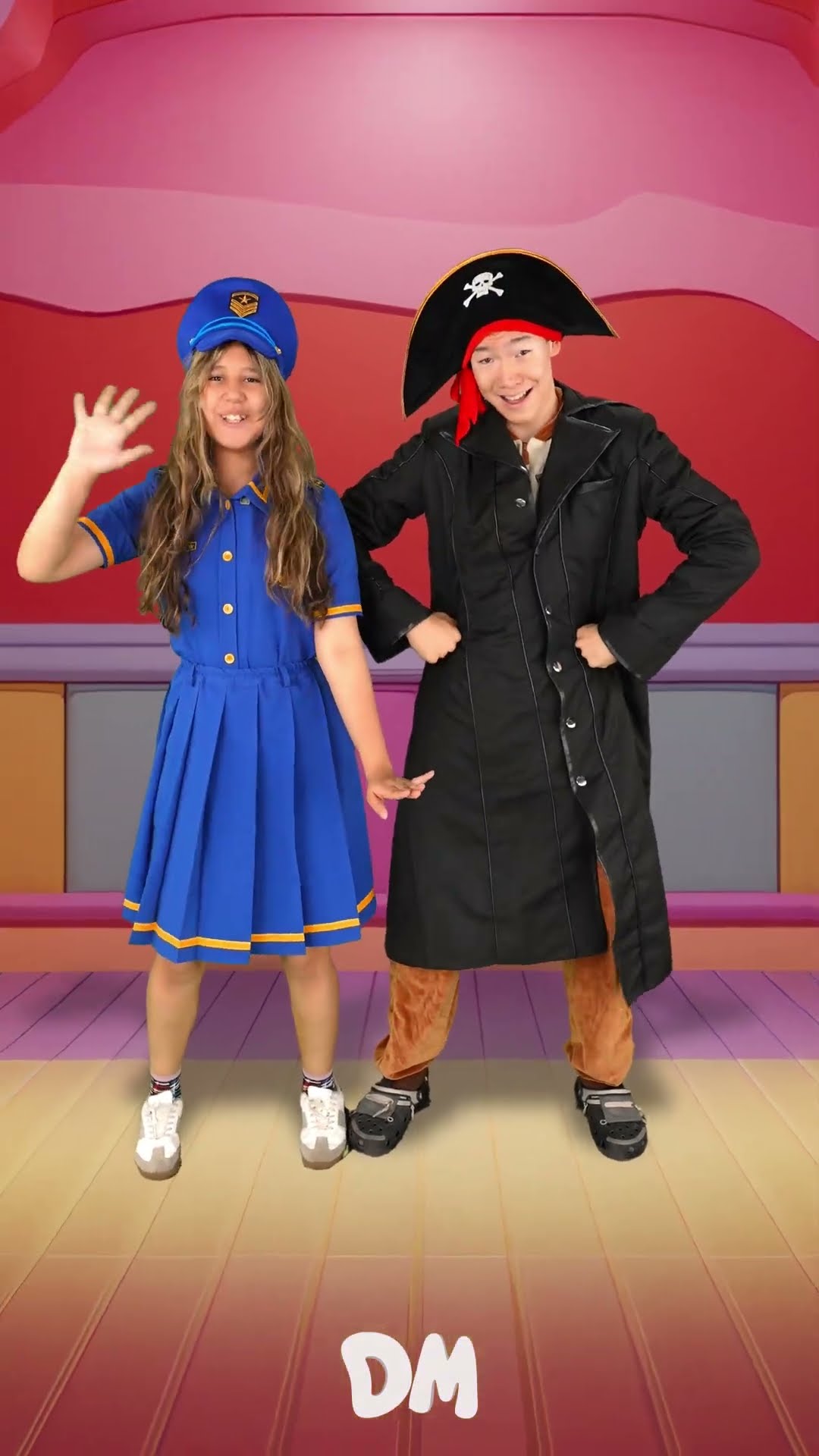 Wheels on the Bus | Pirate and PoliceGirl | @dominoki  #kidssongs #shorts – YouTube