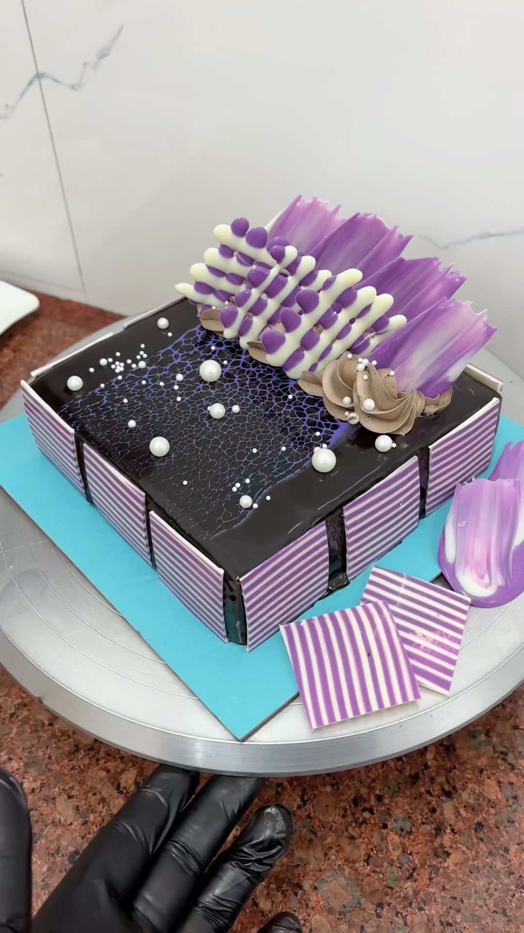 Beautiful purple a square chocolate cake idea #Shorts #trending – YouTube