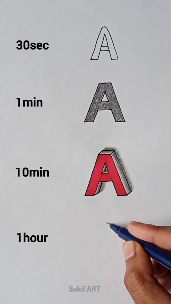 How to Draw 3d Letter A ✨🤩 #satisfying #art #drawing #shorts – YouTube