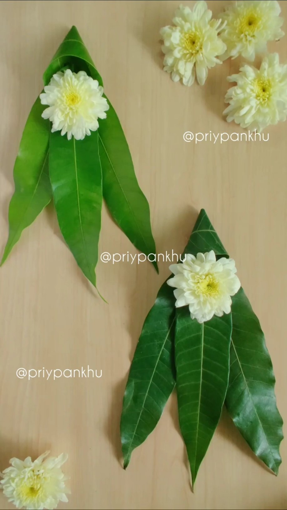 Leaf 🌿 & flower home decor ideas #flowerdecoration #festivaldecor #shorts #trending #poojadecoration – YouTube