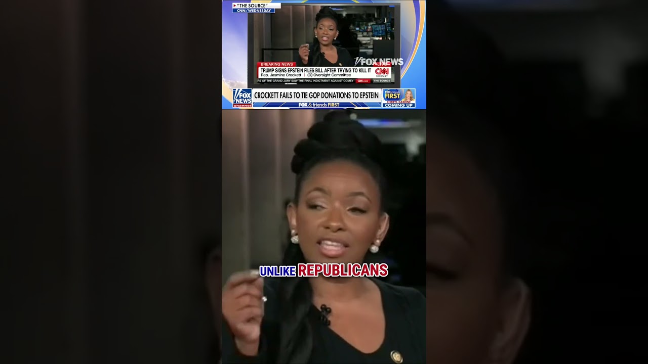 Jasmine Crockett gets BRUTAL fact-check on Epstein claim #shorts – YouTube