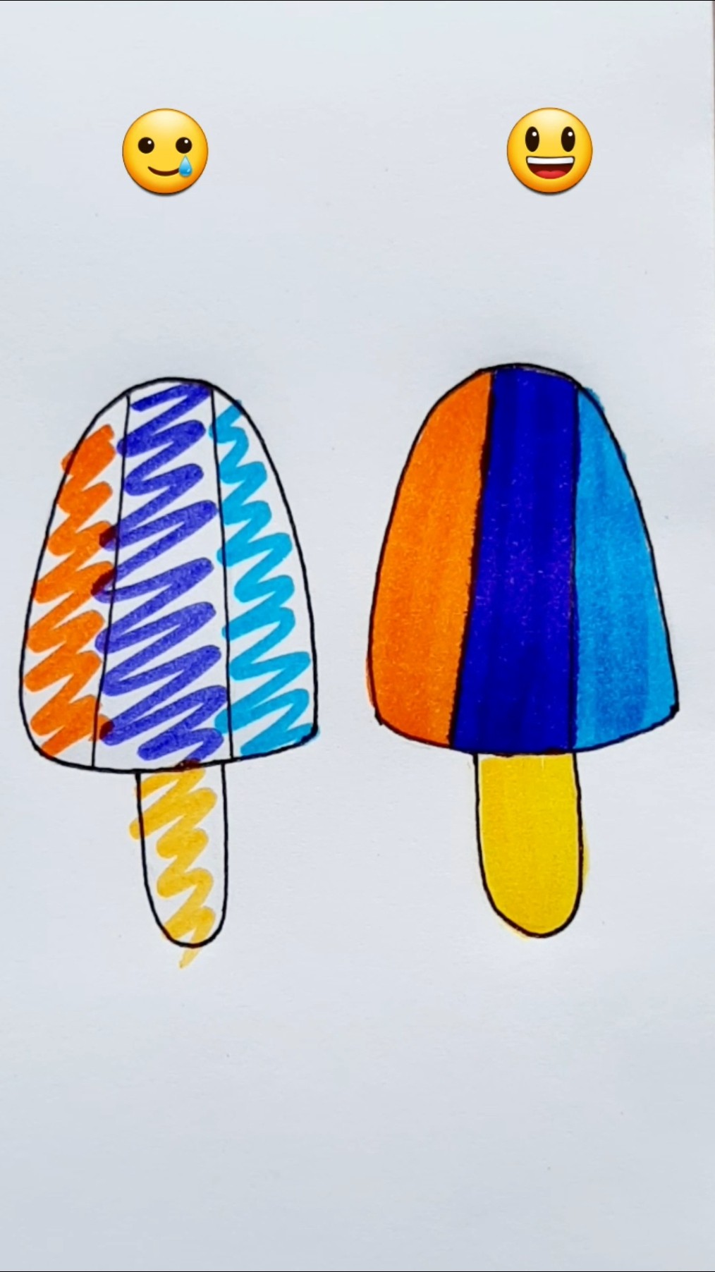 🧡💜💙🍭||🥲❎😃✅||#youtubeshorts #ytshorts #shorts #artandcraft – YouTube