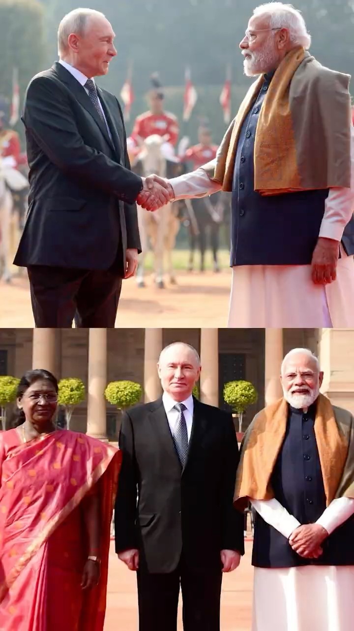 PM Modi, President Murmu welcome President Putin at Rashtrapati Bhavan | #shorts – YouTube