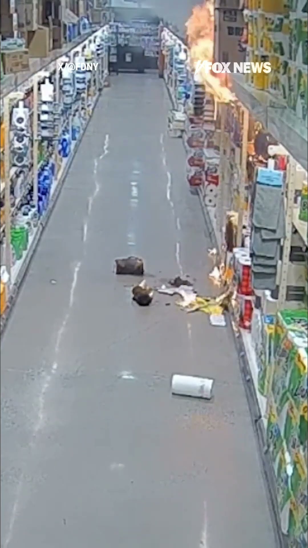 WATCH: Fire ERUPTS in busy grocery store, employee arrested #shorts – YouTube