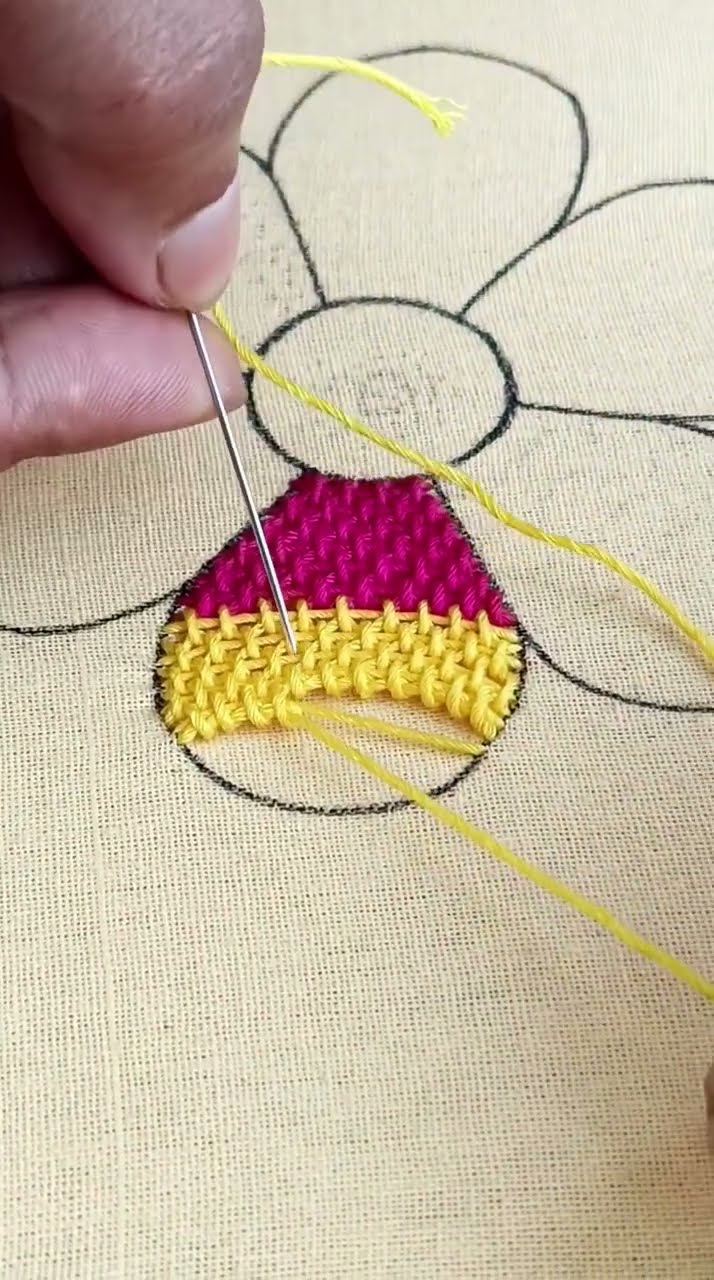 Flower Embroidery!!! Very Easy Trellis Stitch Flower Embroidery Tutorial #youtube #shorts #reels #tr – YouTube