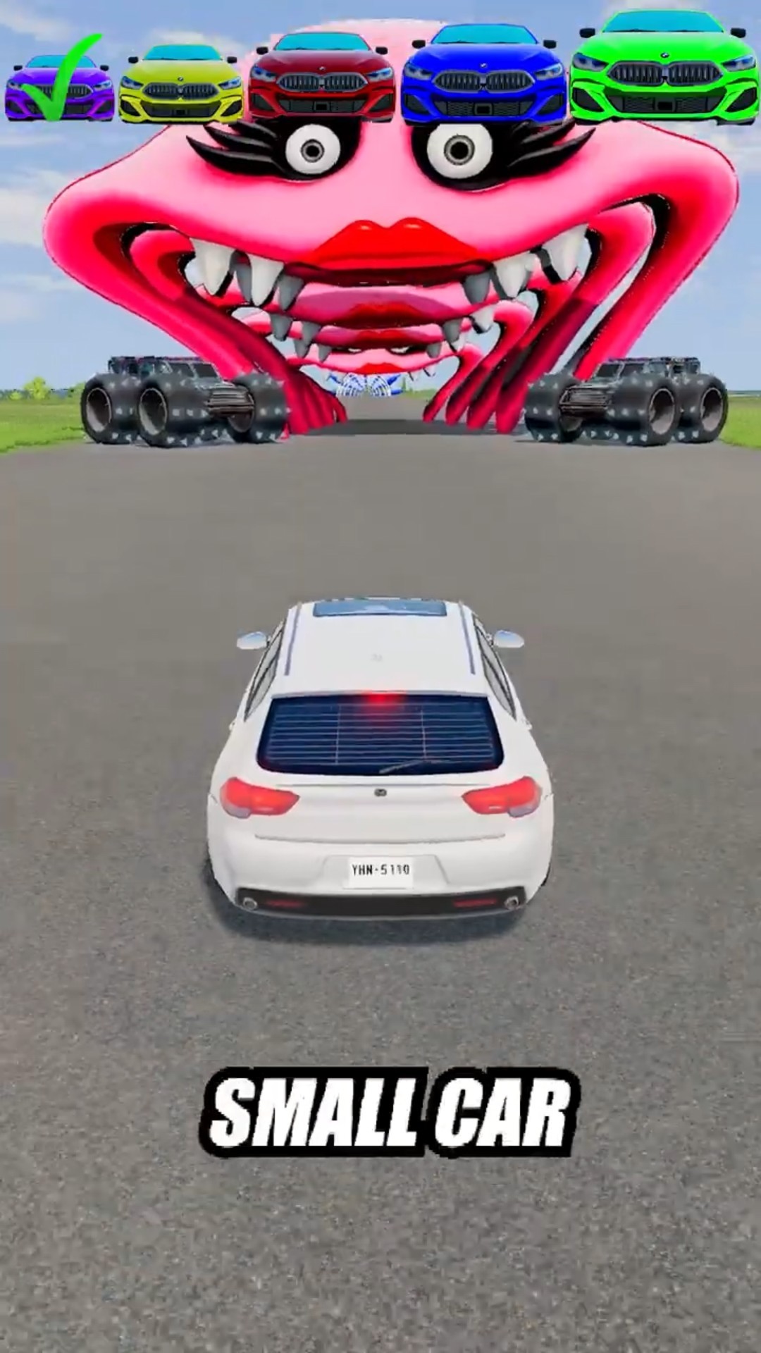 Big & Small Cars vs Pink Roblox Snake  #beamngdrive #shorts – YouTube