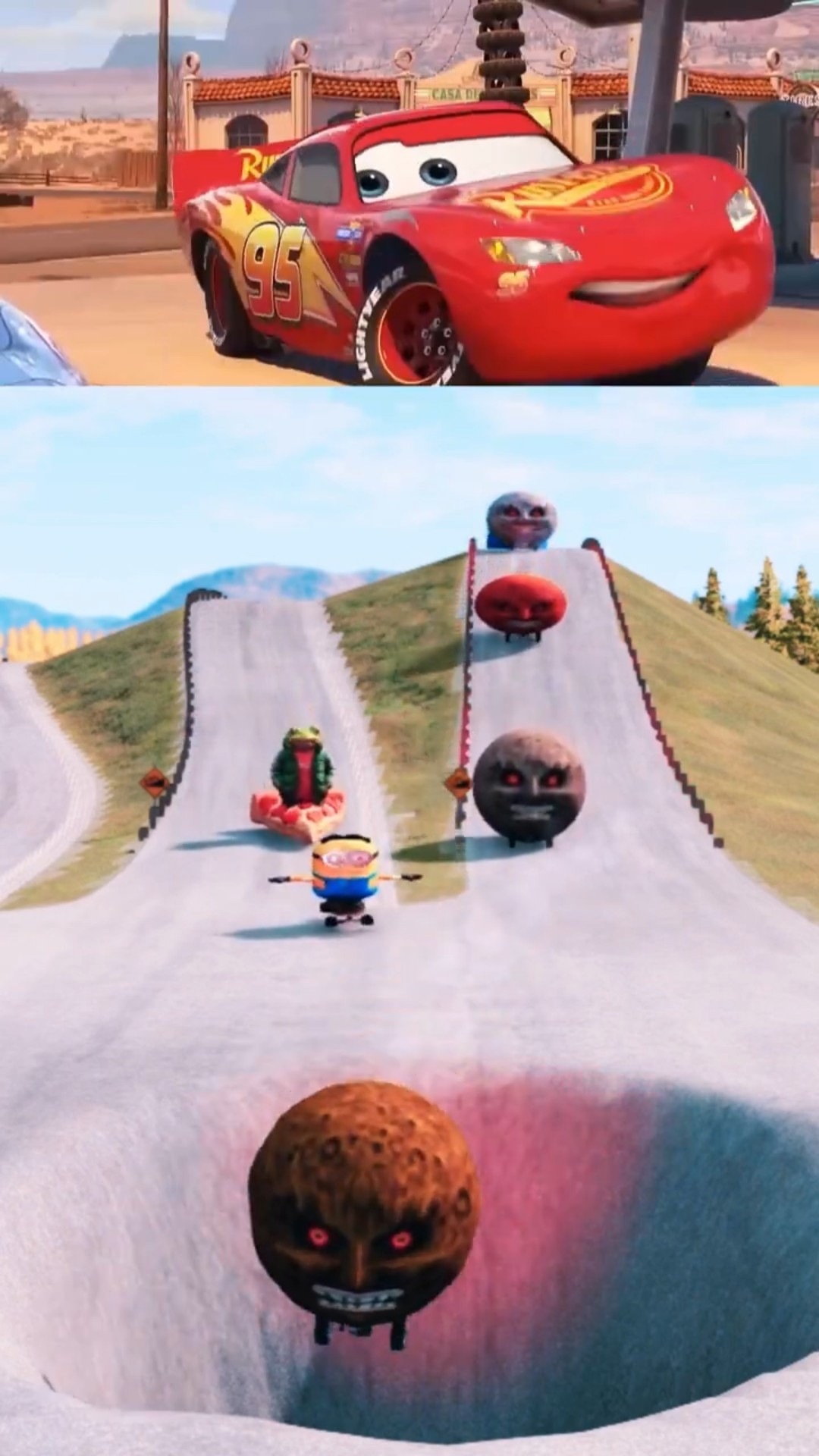 Red Angry Moon Orders Monster Cars into Deep Pit! 😡💀 #shorts #beamng – YouTube